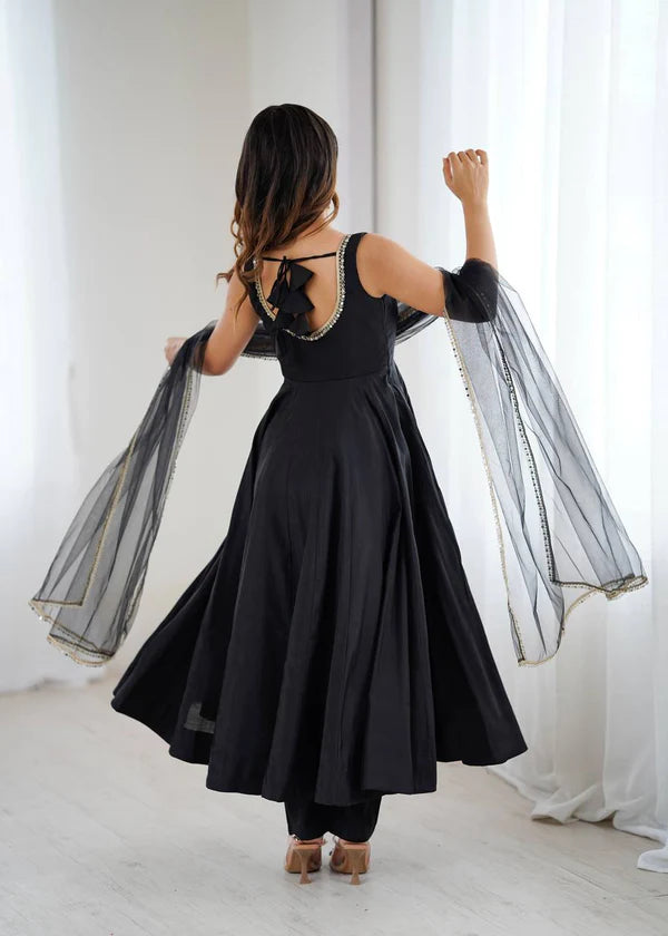 kasturi black anarkali suit set