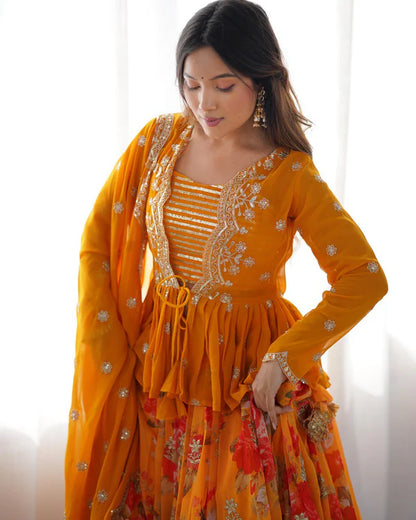 Nitara Marigold Lehenga Koti Set