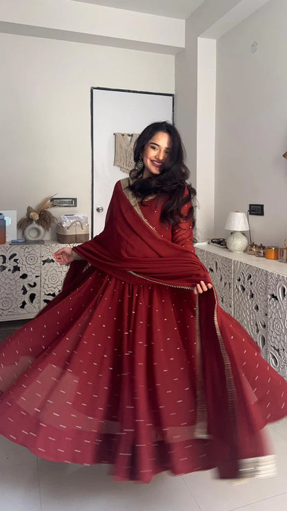 Tanvi-KD Burnt orange Pure Georgette Anarkali set