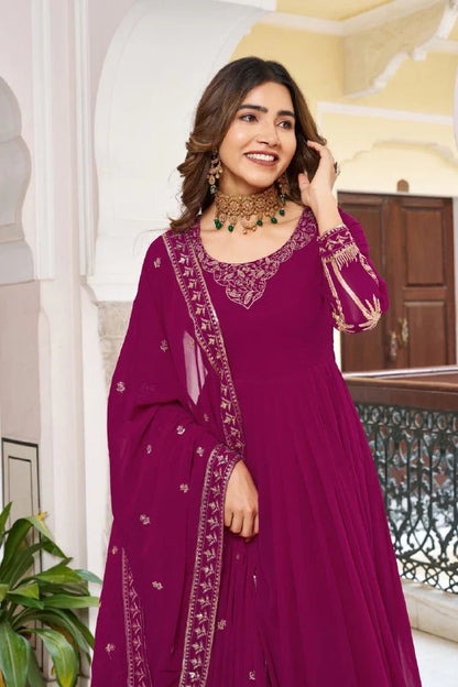 TABASOON RANI PINK ANARKALI SUIT SET