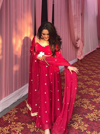 PRIYANKA PINK ANARKALI SUIT SAT