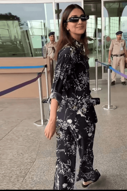 Navy Blue Rayon Co-ord Set with Tailored Fit