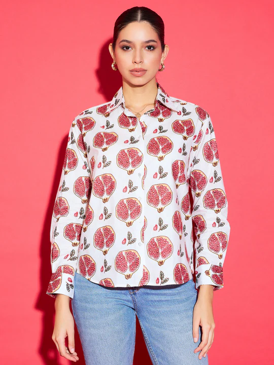 boho luxe leaf print shirt