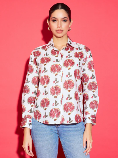Boho Luxe Leaf Print Shirt