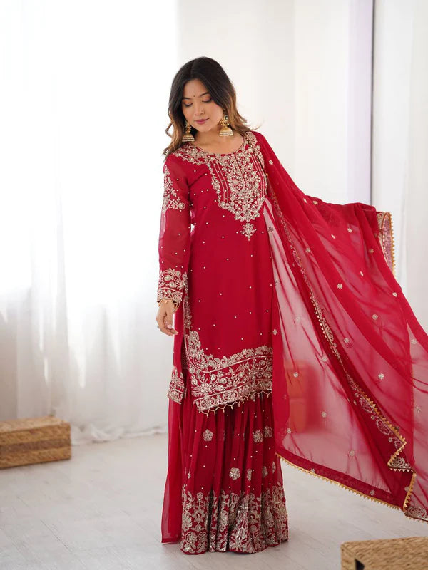 silver red majesty suit set