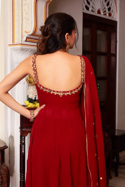 Mehka Maroon Georgette dress