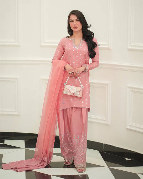 veshlia blush opaline suit set