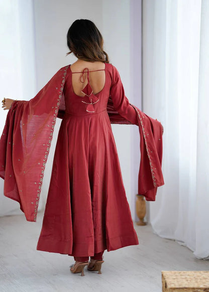 LAXMI MAROON ANARKALI SUIT SET