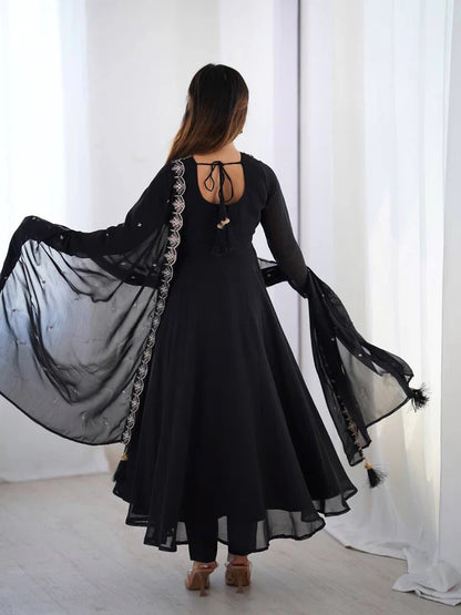 TAUSIQAT BLACK ANARKALI SUIT SET