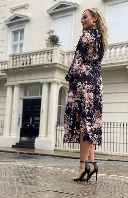 Women's Bohemian Black Luna Floral Dress