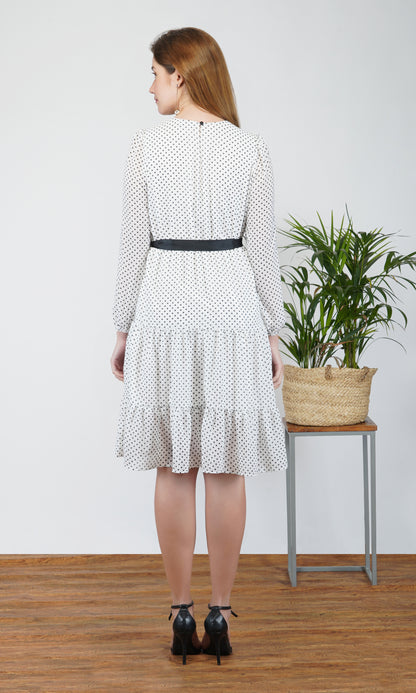 Polka Dot Charm Tiered A-Line Dress