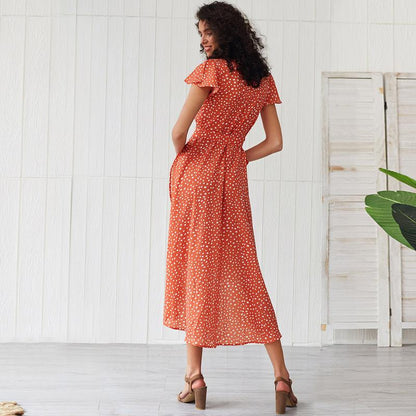 Women Polka-Dot Print Fit & Flare Dress