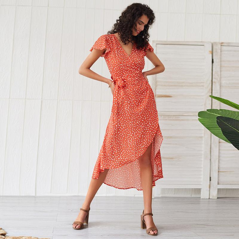 women polka-dot print fit & flare dress