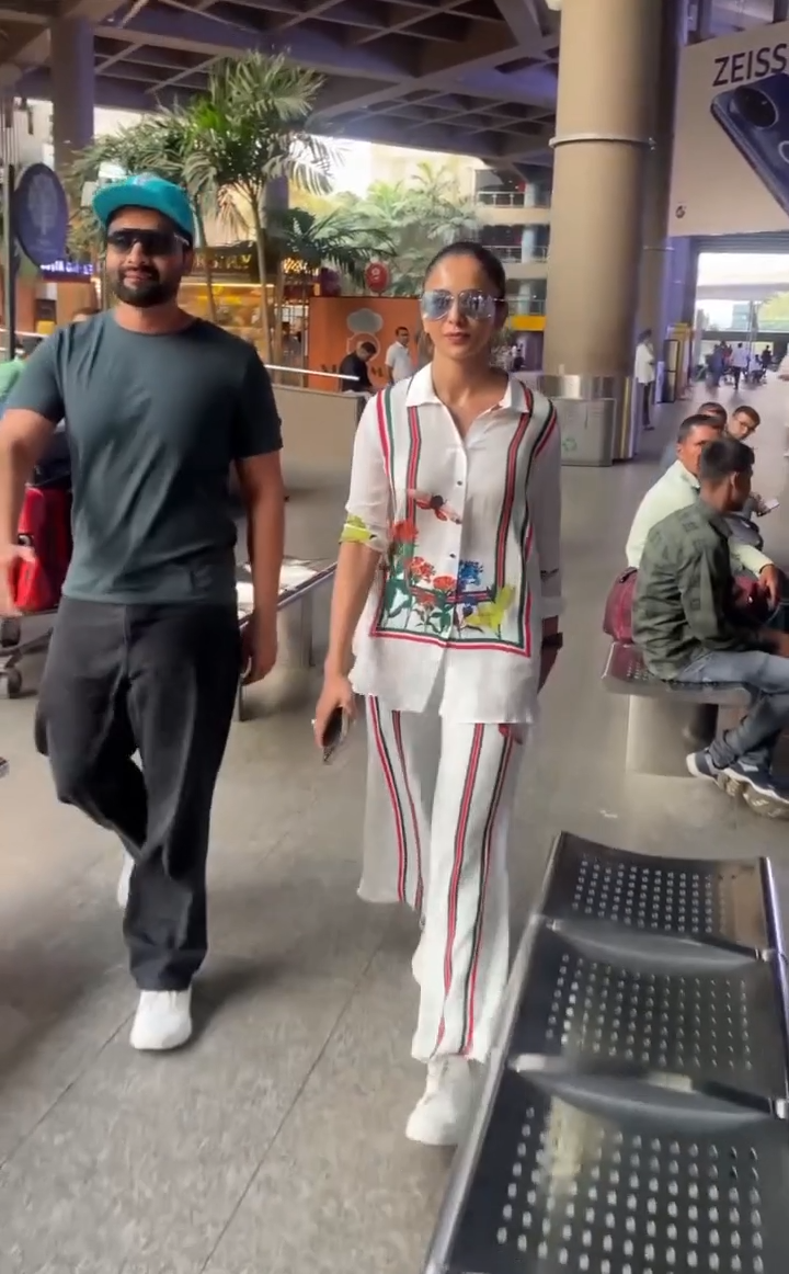 white rayon blend co-ord set with butterfly & floral print