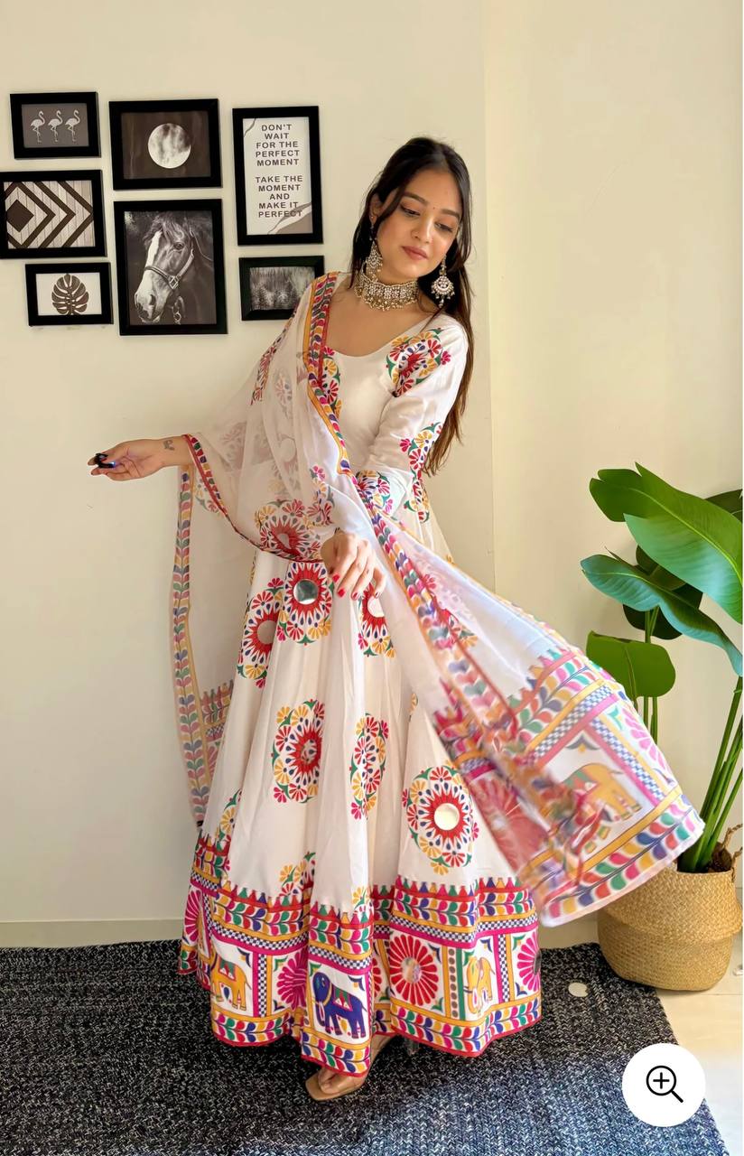 traditional white embroidered anarkali set – festive & wedding wear