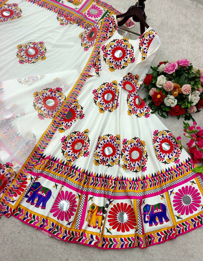 Traditional White Embroidered Anarkali Set – Festive & Wedding Wear