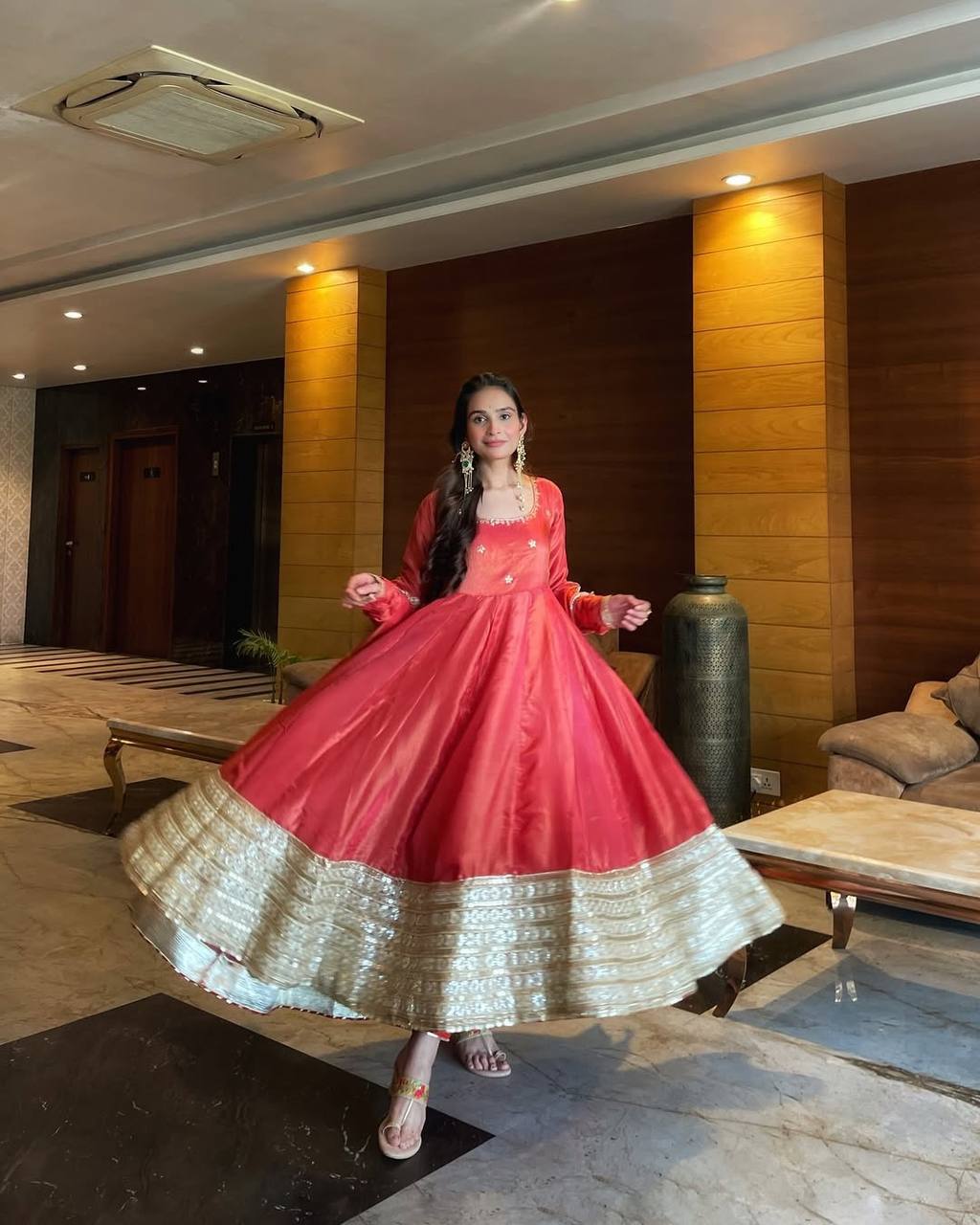 apoorva's chinon silk anarkali