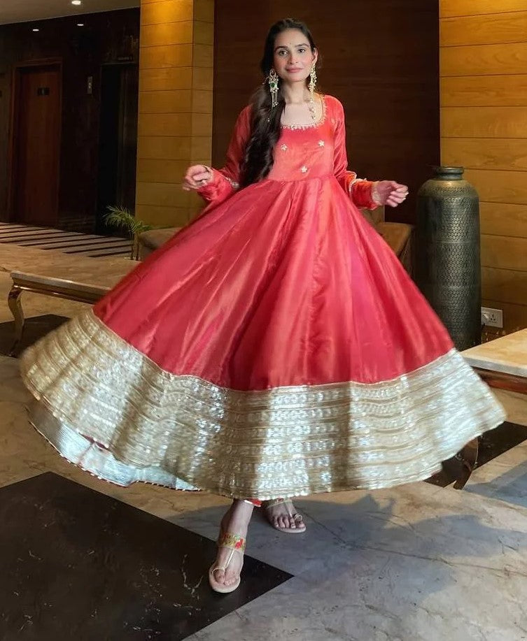 apoorva's chinon silk anarkali