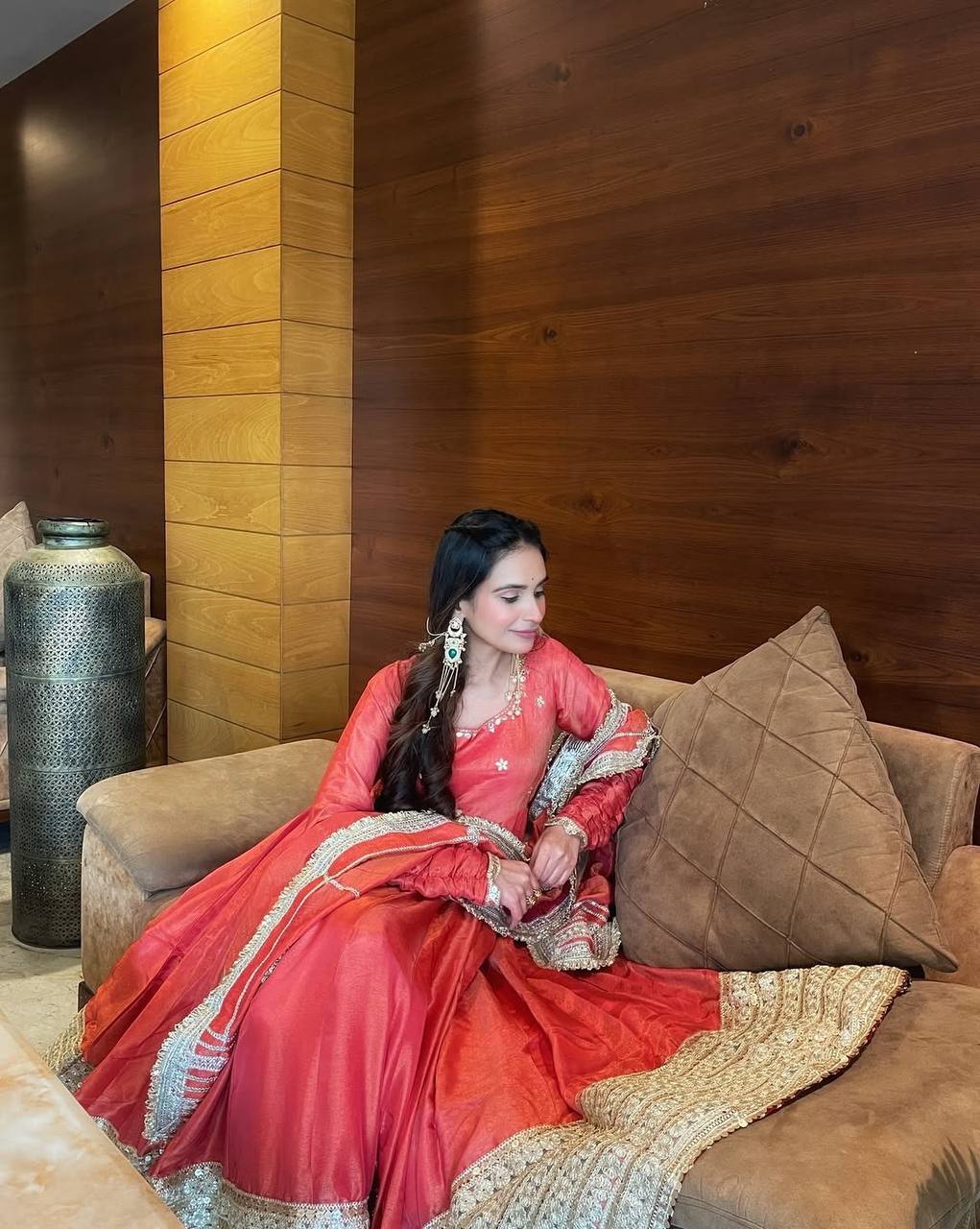 apoorva's chinon silk anarkali