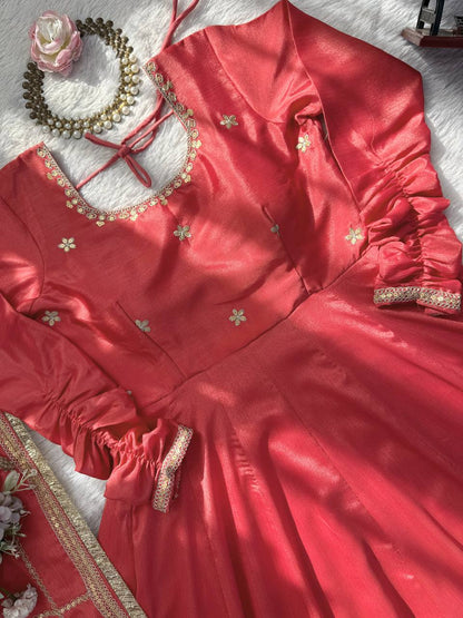 Apoorva's Chinon Silk Anarkali