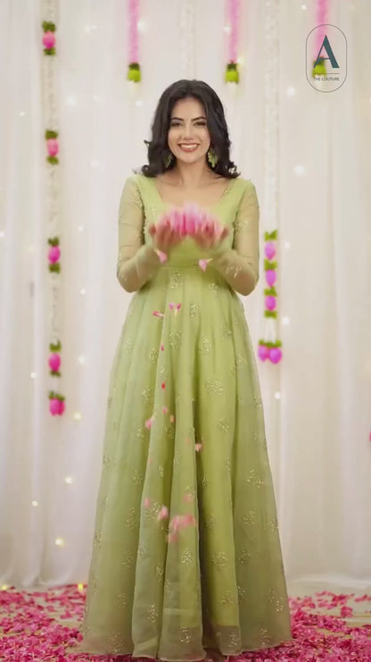 Liora Meadow Gleam Anarkali Suit Set